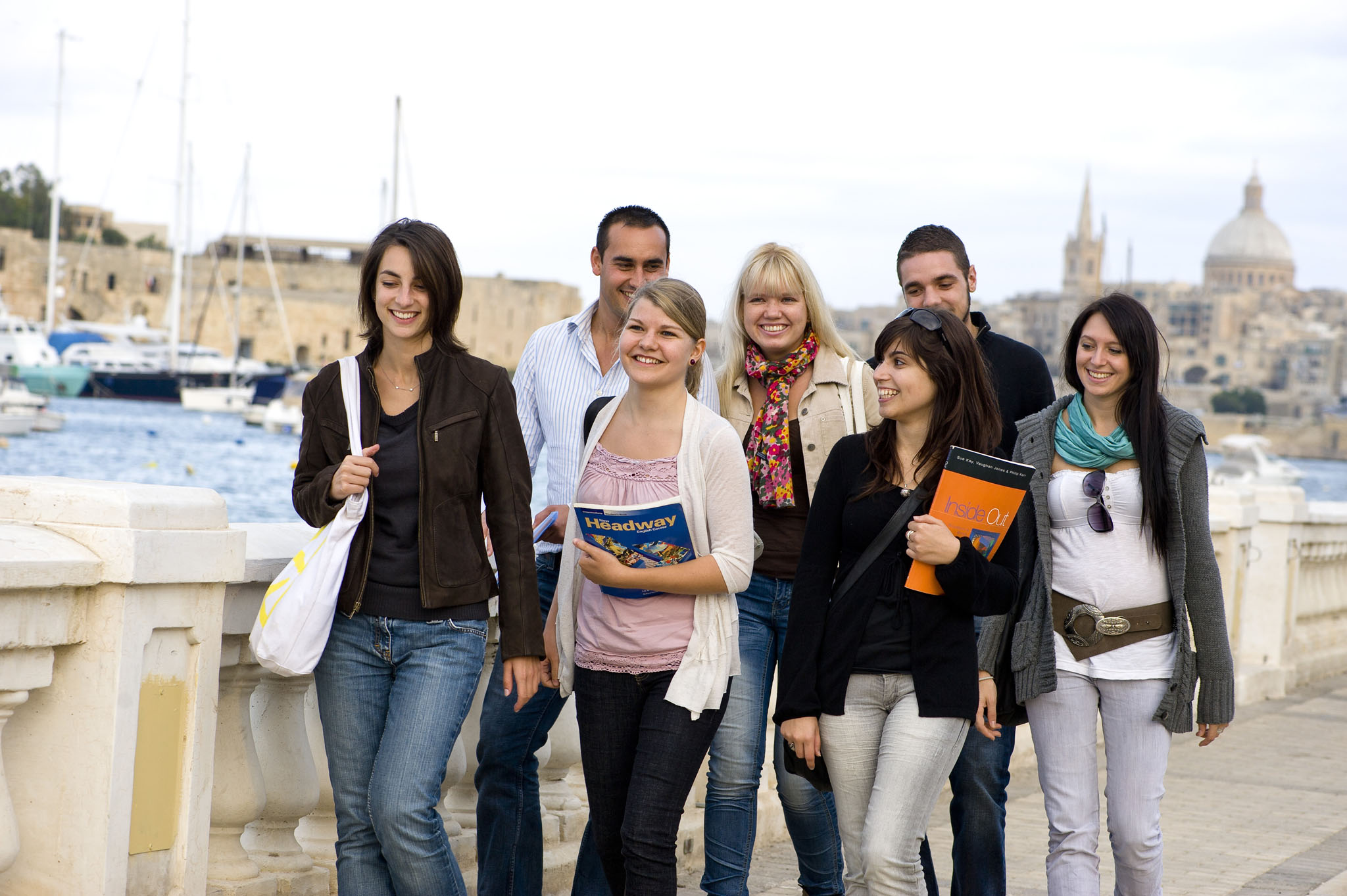 International students learning English in Valletta, Malta